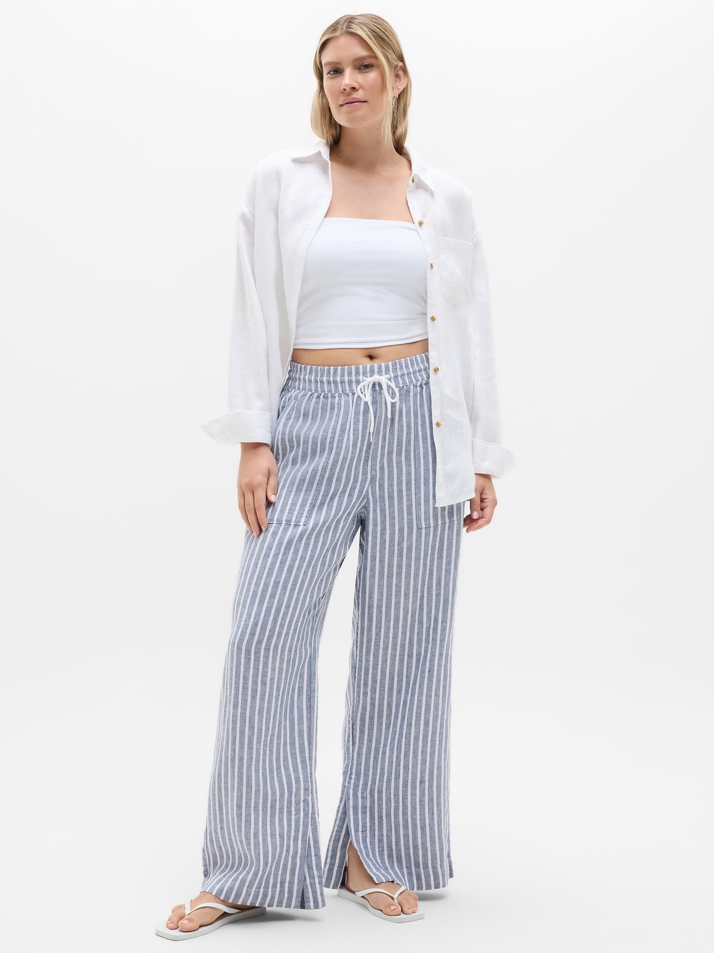 Retreat Linen High Rise Wide Leg Pant