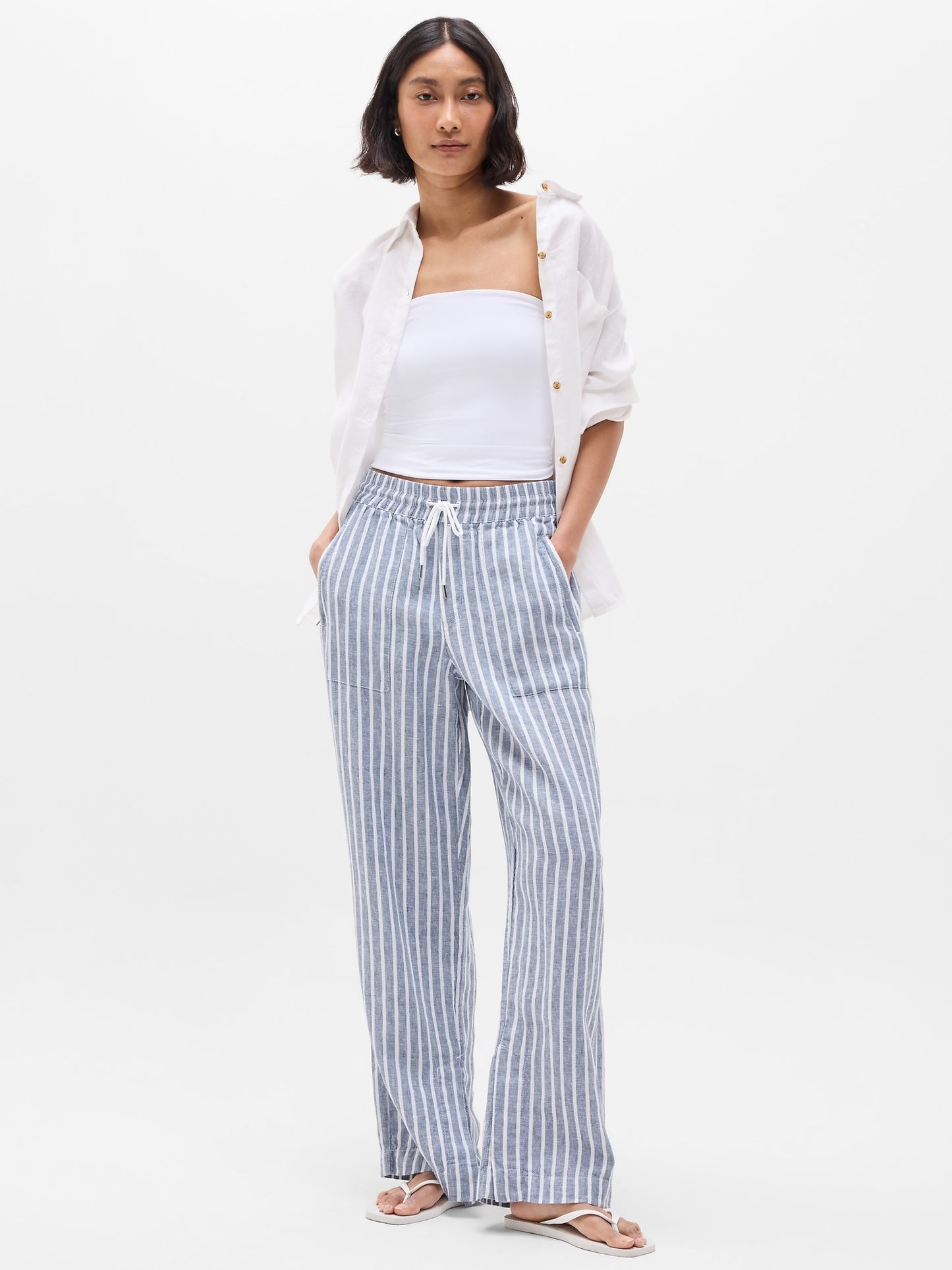 Retreat Linen High Rise Wide Leg Pant