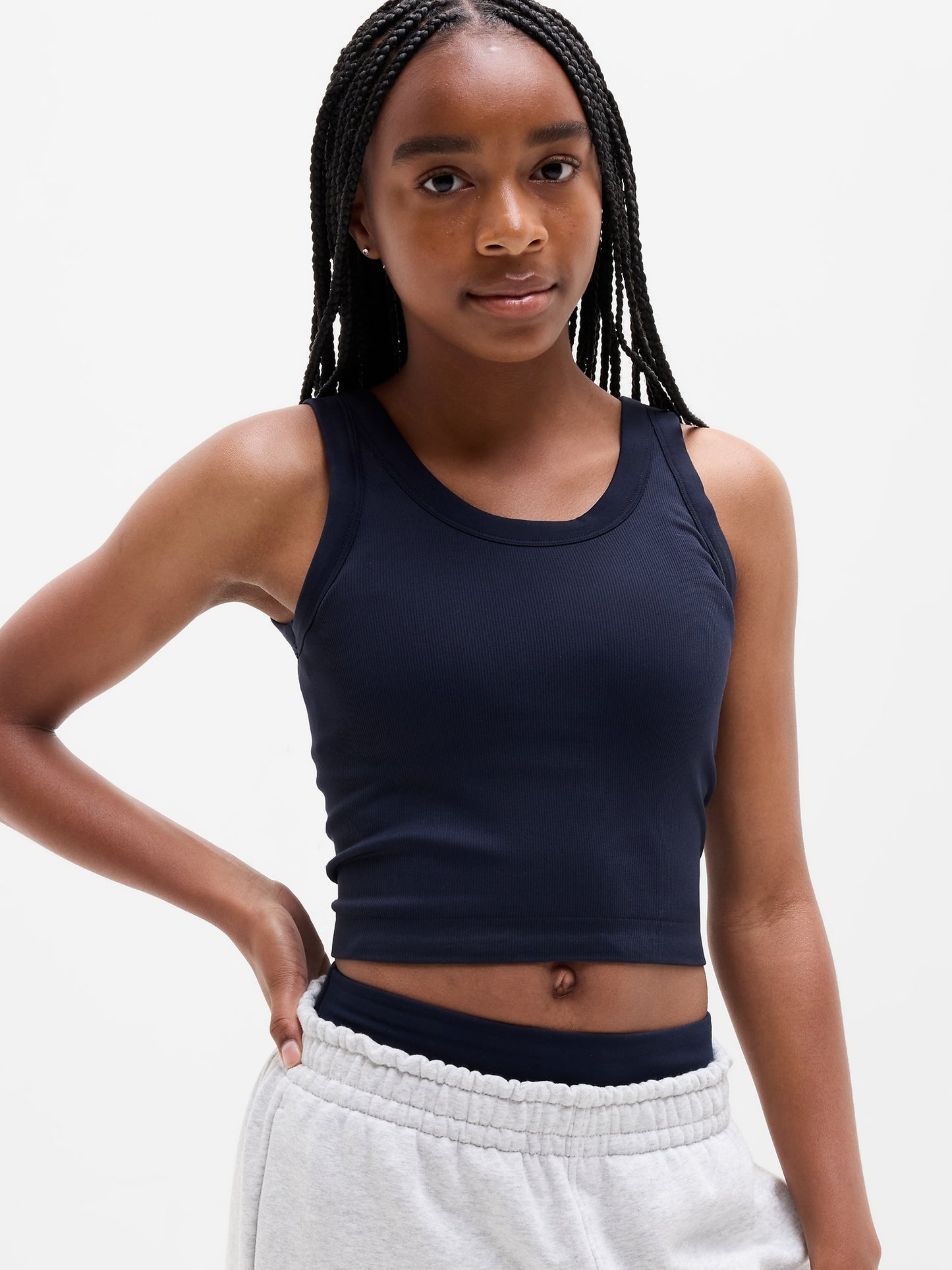 Athleta Girl Rise Above Rib Scoop Tank