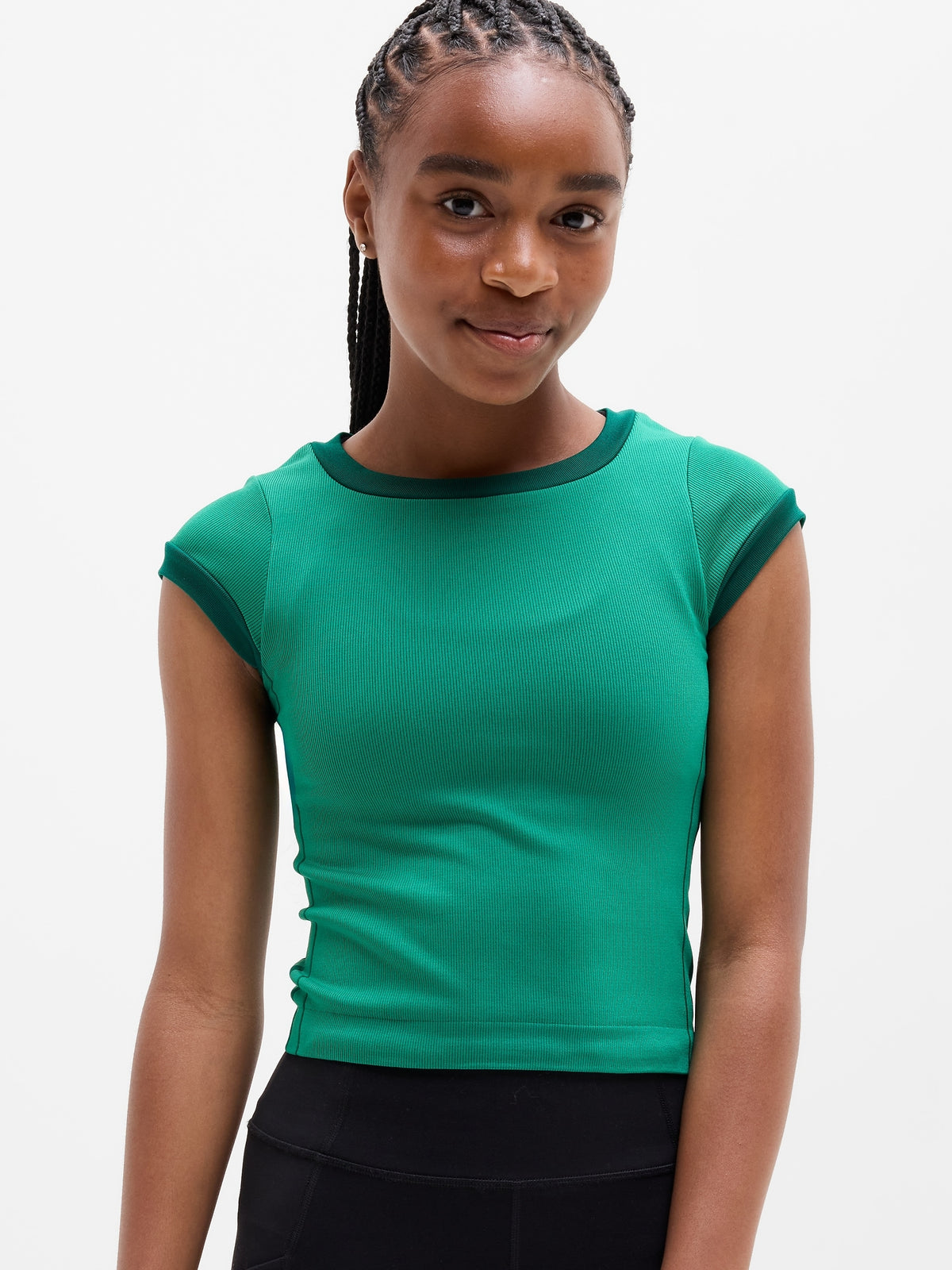 Athleta Girl Rise Above Rib Finish Line Tee